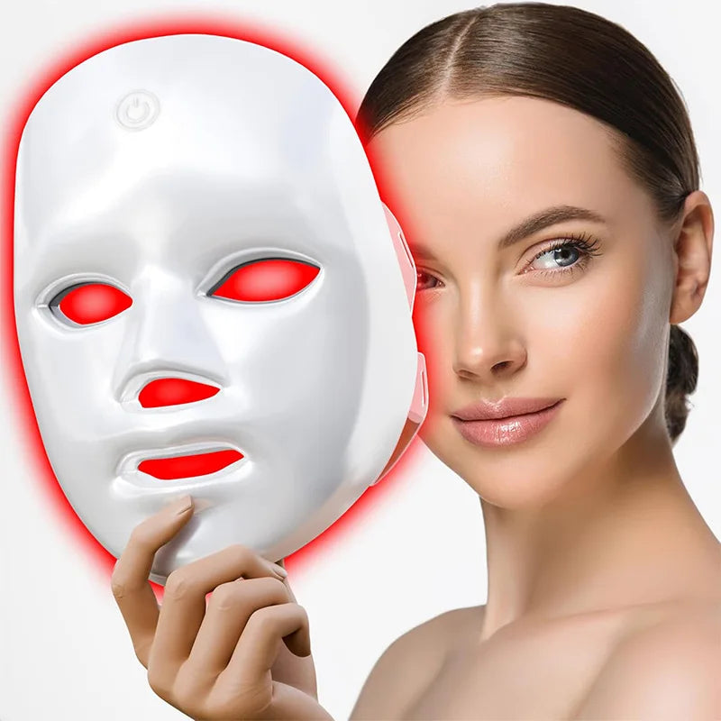 HTMCK 7 Color LED Light Therapy Face Mask | At-Home Photon Beauty Mask, Skin Renewal, Acne Treatment & Anti-Wrinkle Skincare Dev