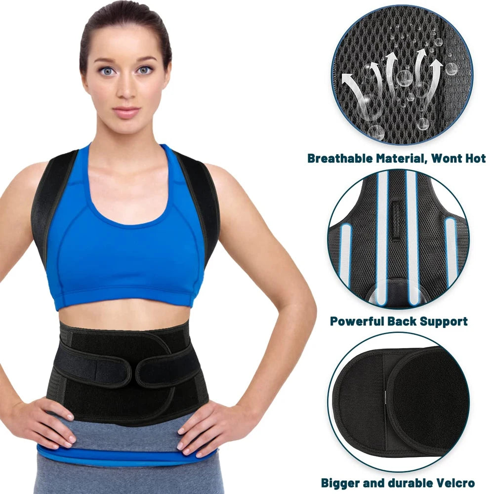 Adjustable Back &amp; Shoulder Posture Corrector Brace – Unisex